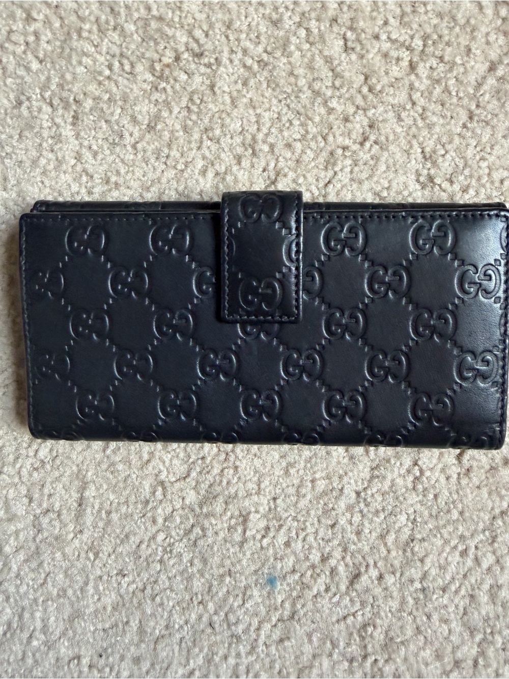 Gucci Black GG Embossed Leather Long Wallet w/Unbranded Gold Chain to use as WOC - Picture 5 of 11